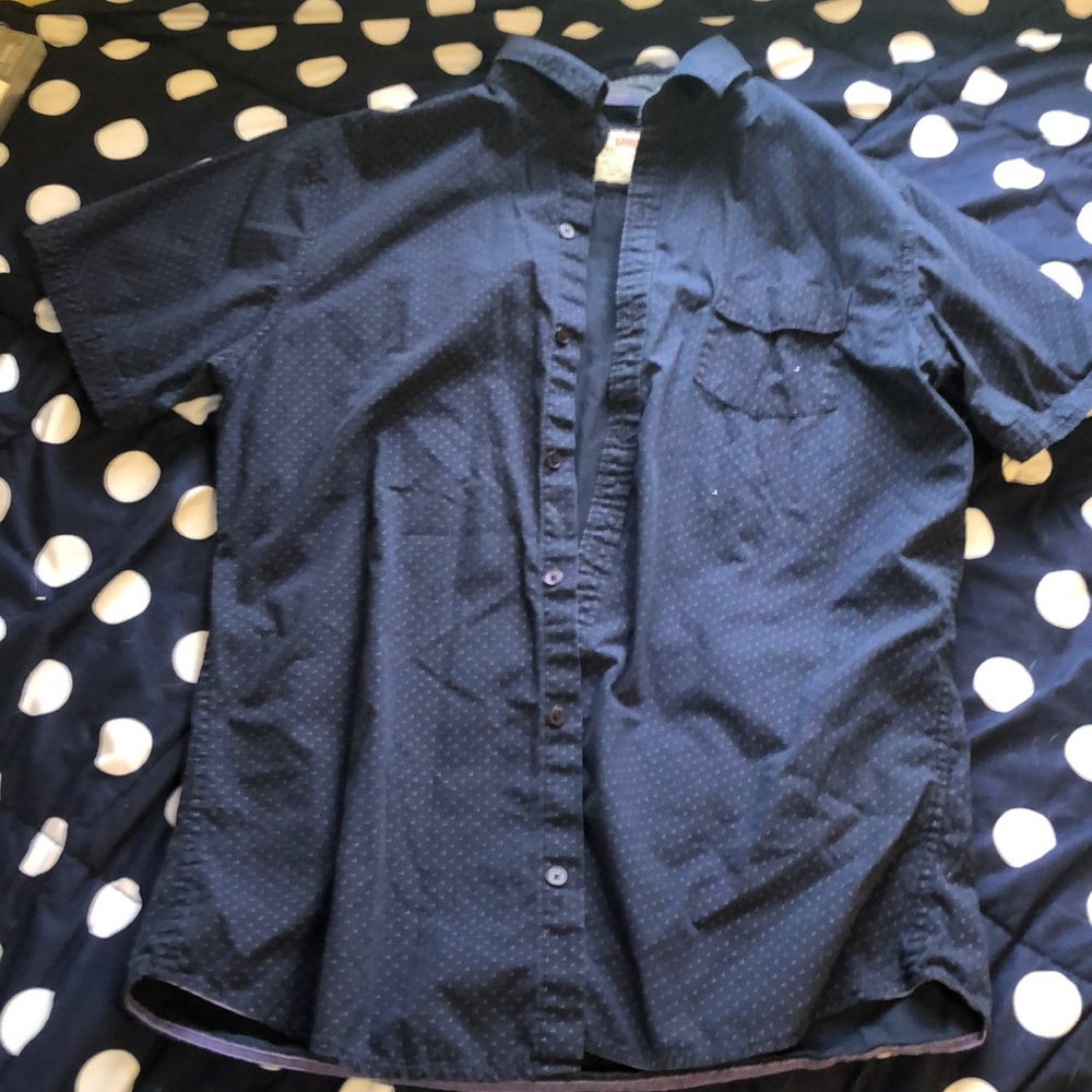 Blue and Purple Dotted Collar Shirt